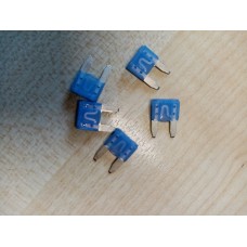 Mini blade fuse 15amp x 5 BLUE AUTO MOTORHOME scFB031
